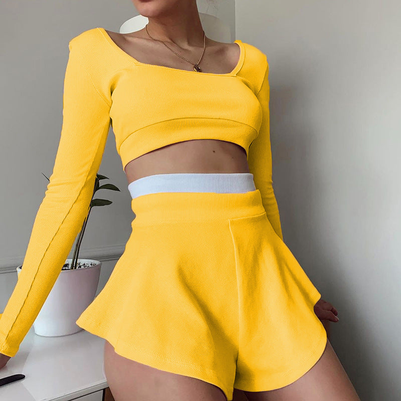 Fashion Sports Women's Clothing Contrast Color Fit Suit
