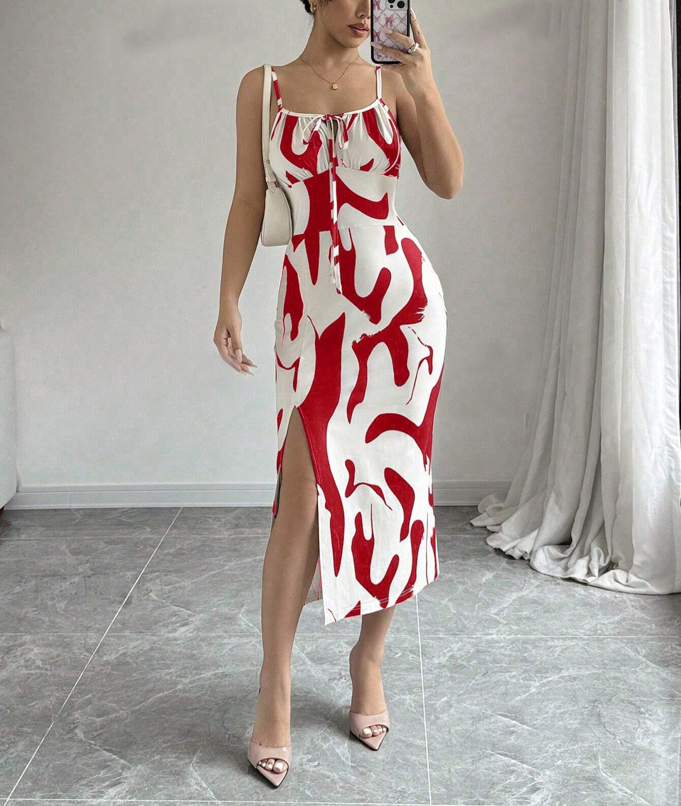 Summer Printed Dress Fashion Slim Lace-up Long Dresses For Women Clothing