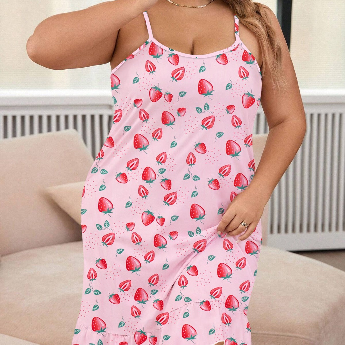 Plus Size Pajamas For Women Round Neck Thin