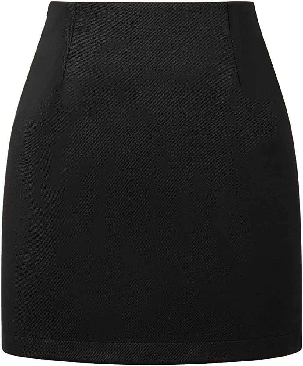Slim Women's High Waist Plaid Tight Pencil Wool Mini Skirt