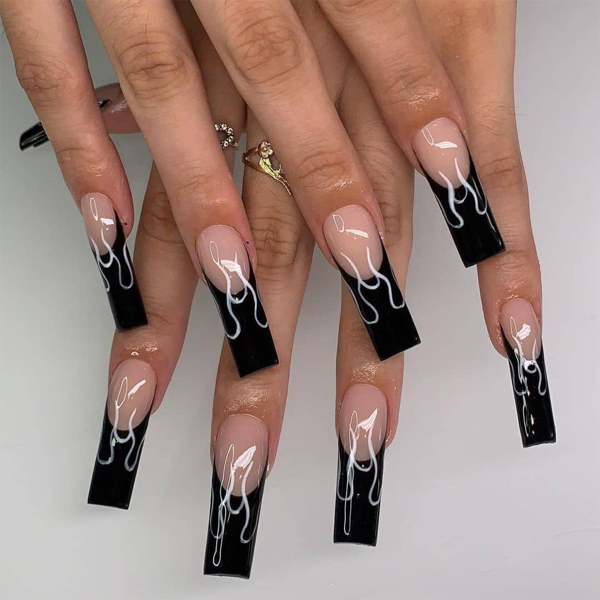 Black French Flame Wear Nail