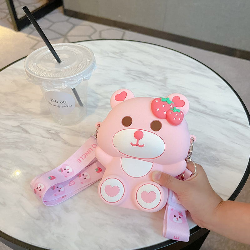 Cartoon Strawberry Bear Shoulder Bag