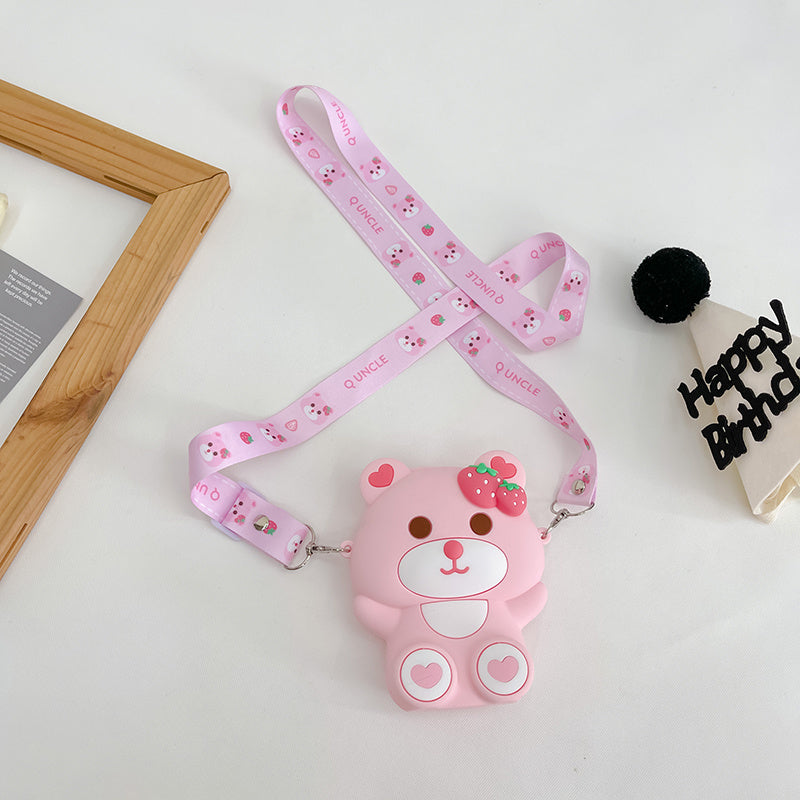 Cartoon Strawberry Bear Shoulder Bag