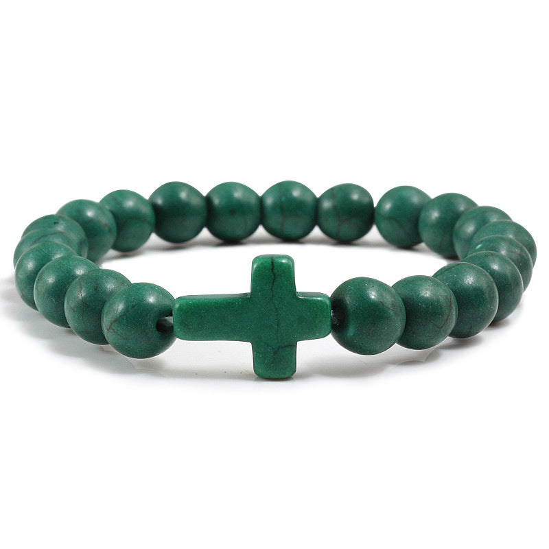 Blue Turquoise Cross Bracelet