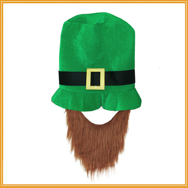 Saint St Patrick's Day Green Hat Lucky Costume Accessories Celebration Carnival Props For Irish Party Hat With Beard