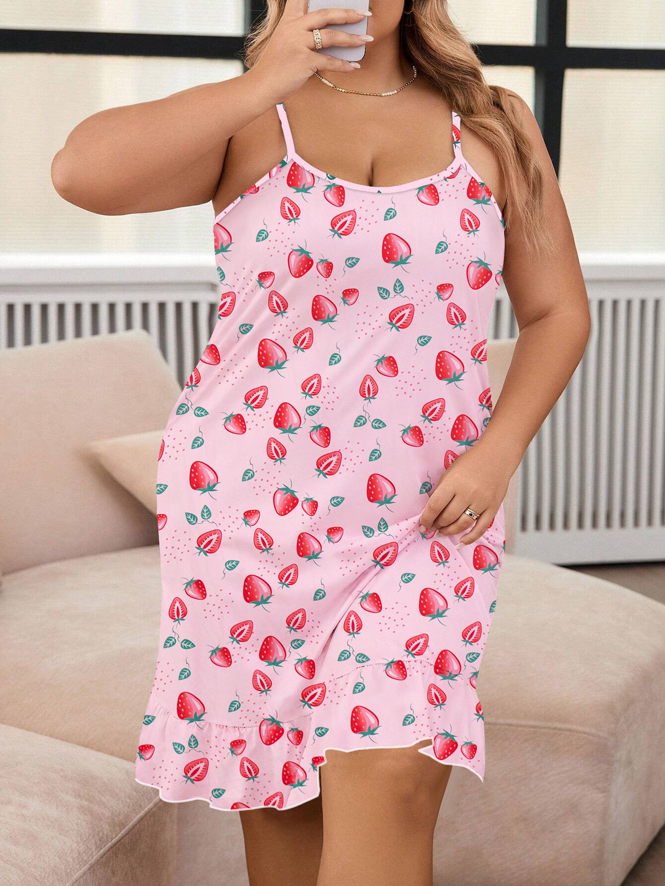 Plus Size Pajamas For Women Round Neck Thin