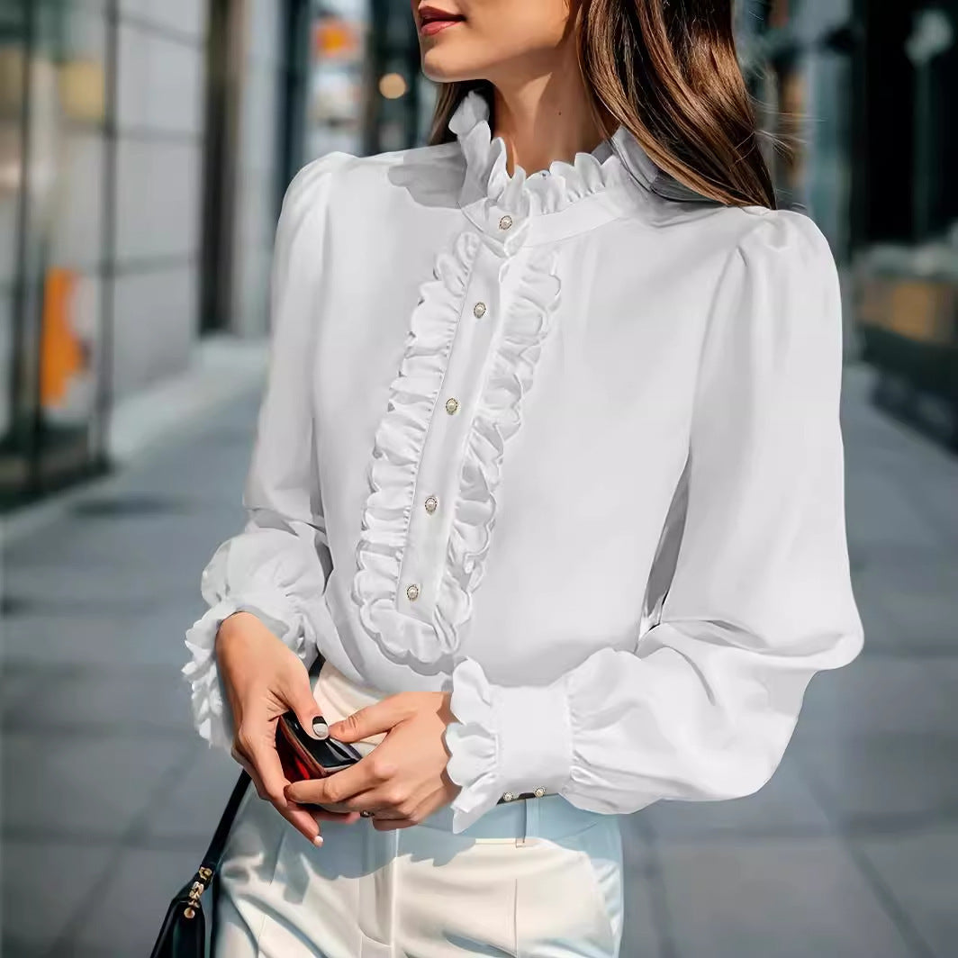 Women's Clothing Shirt Ruffled All-match