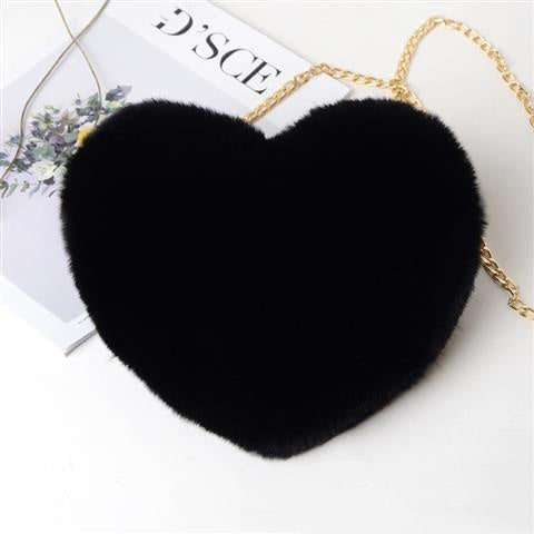 Love Bags For Women Plush Chain Shoulder Bags Heart Bag