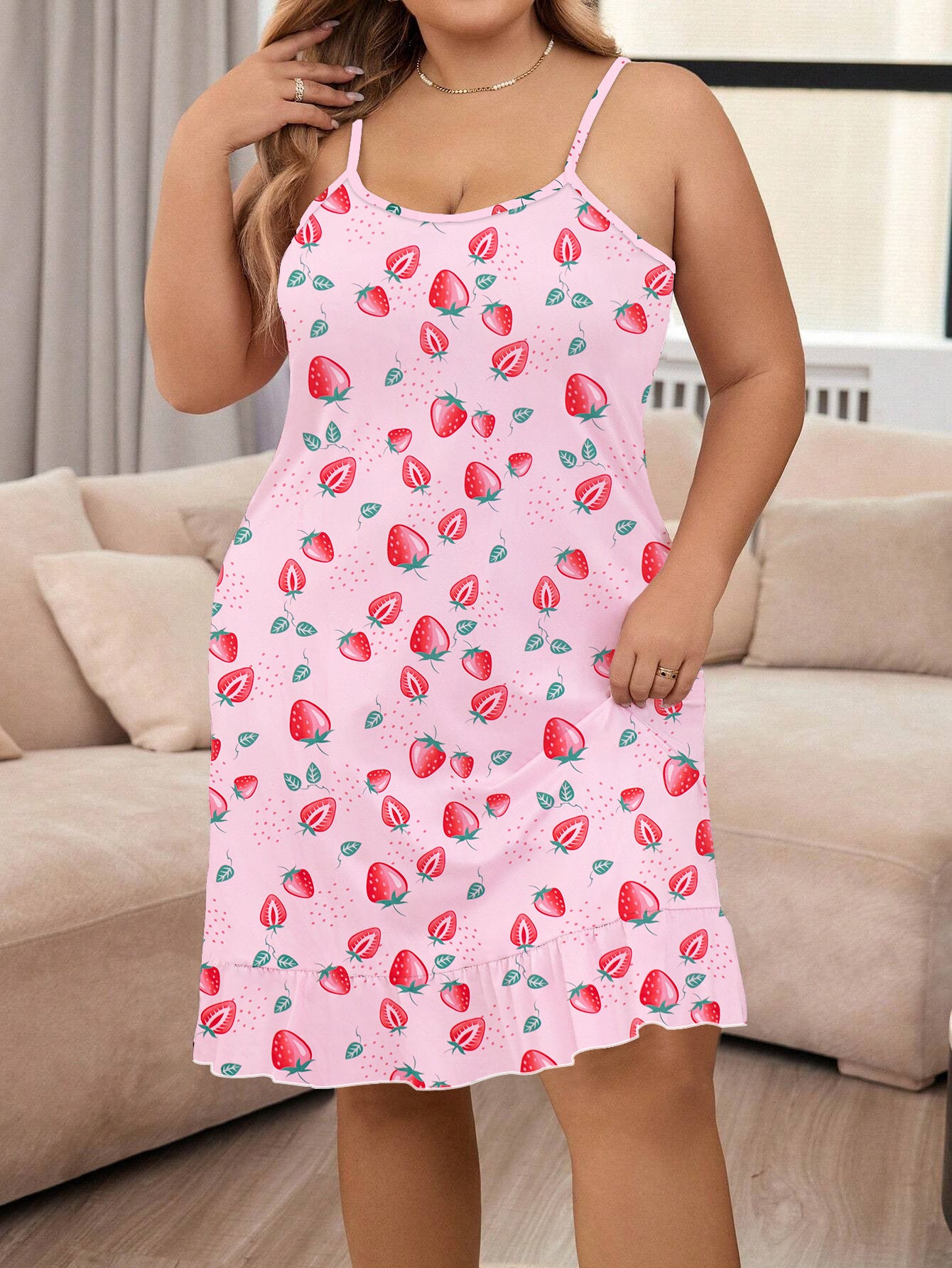 Plus Size Pajamas For Women Round Neck Thin