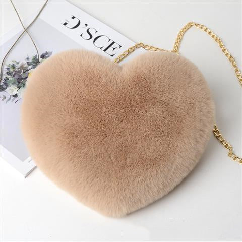 Love Bags For Women Plush Chain Shoulder Bags Heart Bag