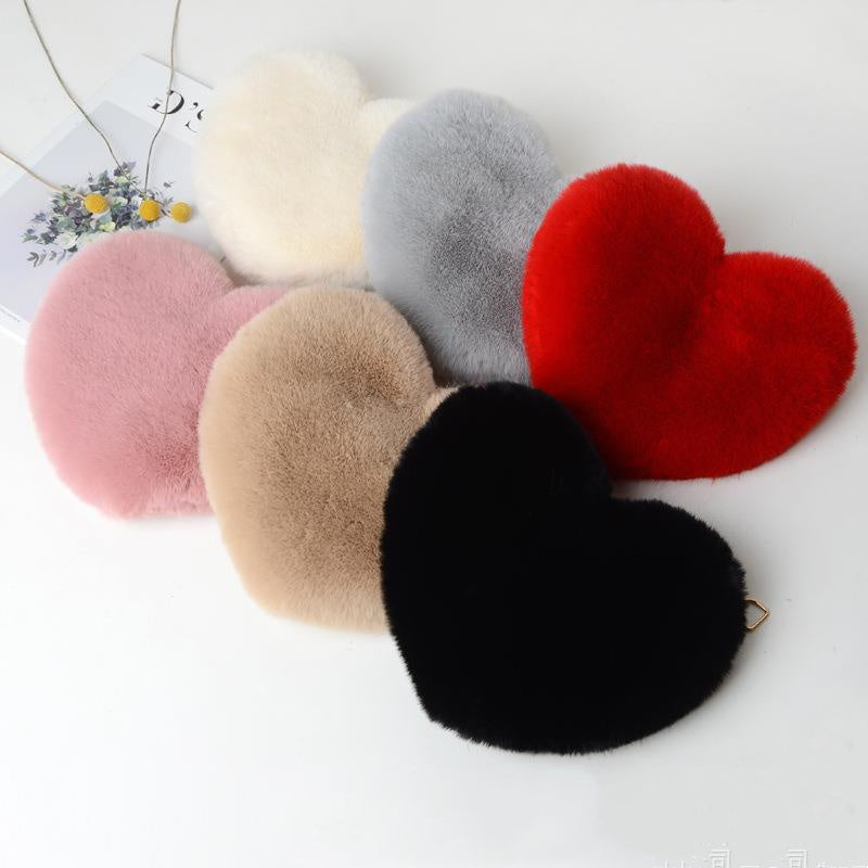 Love Bags For Women Plush Chain Shoulder Bags Heart Bag