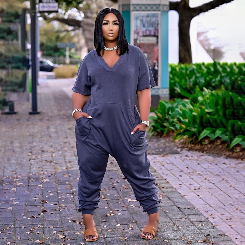 Women's Clothing Solid Color Fashion Casual Street Wear Jumpsuit