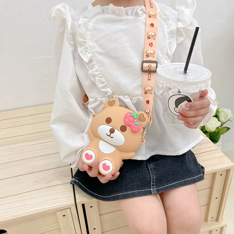 Cartoon Strawberry Bear Shoulder Bag