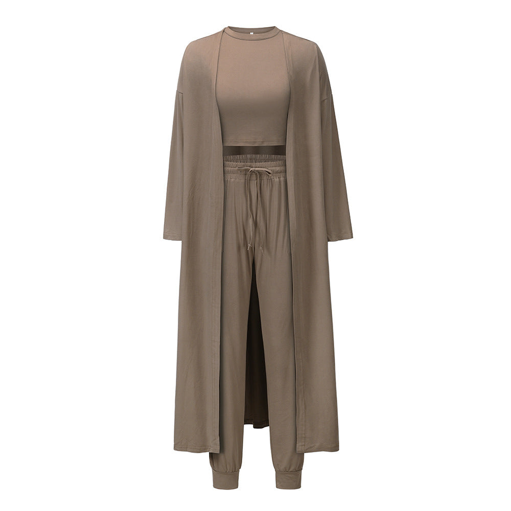 Women's Knitted Slim-fit Vest And Trousers Sports Suit
