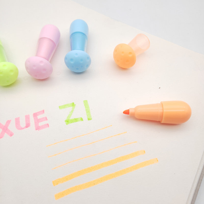 Highlighter Cute Mushroom 6-Color Pack Markers
