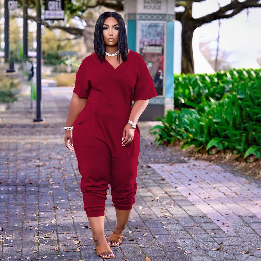 Women's Clothing Solid Color Fashion Casual Street Wear Jumpsuit