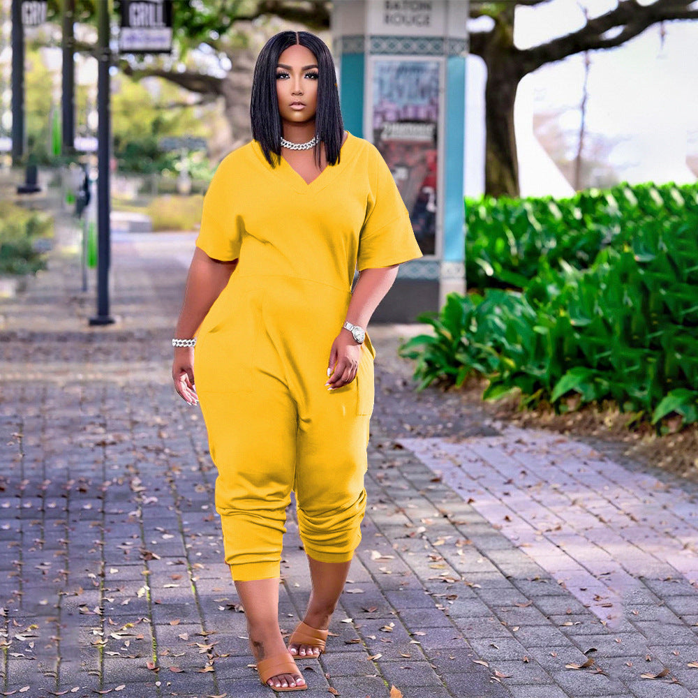 Women's Clothing Solid Color Fashion Casual Street Wear Jumpsuit