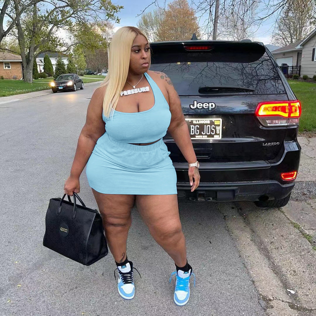 Plus Size Women's Clothes Fashion Sports Set Casual Two-piece Suit