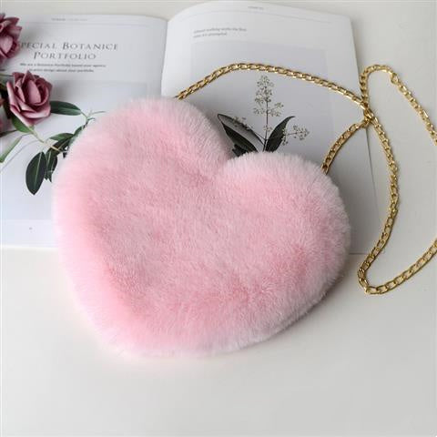Love Bags For Women Plush Chain Shoulder Bags Heart Bag