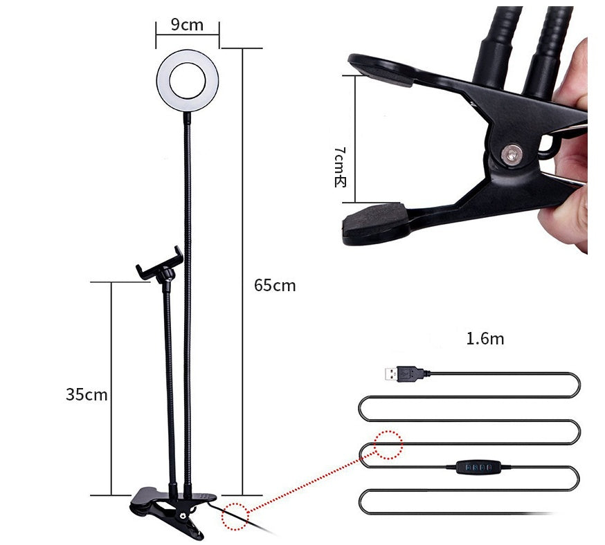 LED Selfie Ring Light for Live Adjustable Light-8cm Stand
