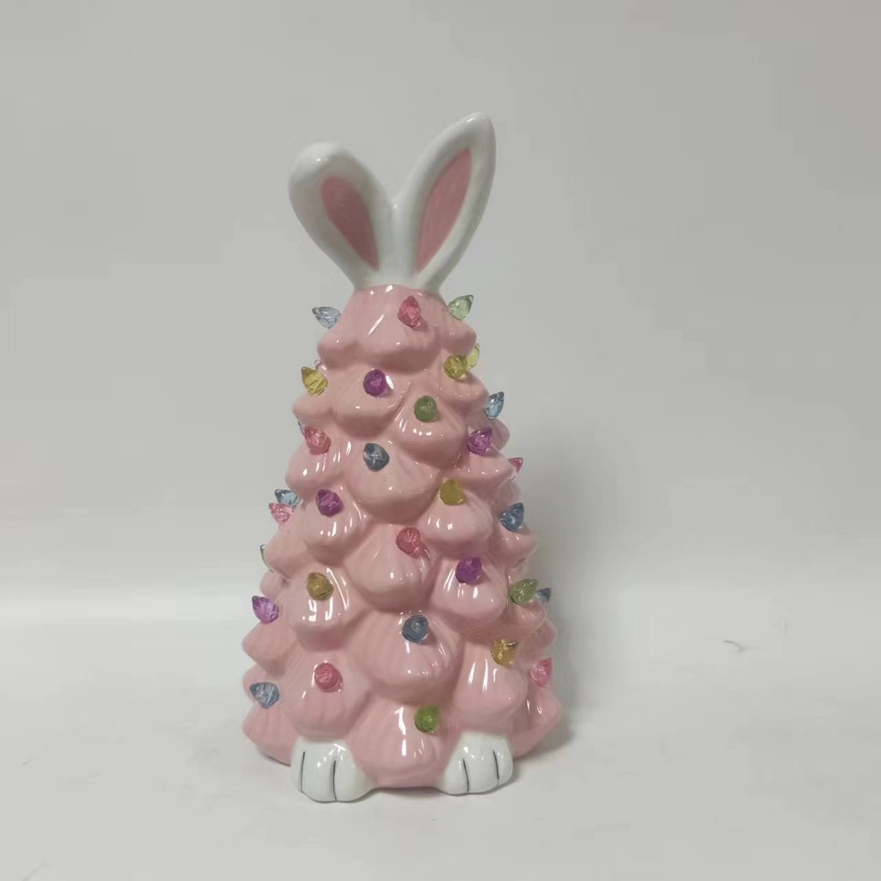 Easter Bunny Shape Ceramic Tree Decorations Spring Easter Bunny Glow Ornaments Easter Bunny