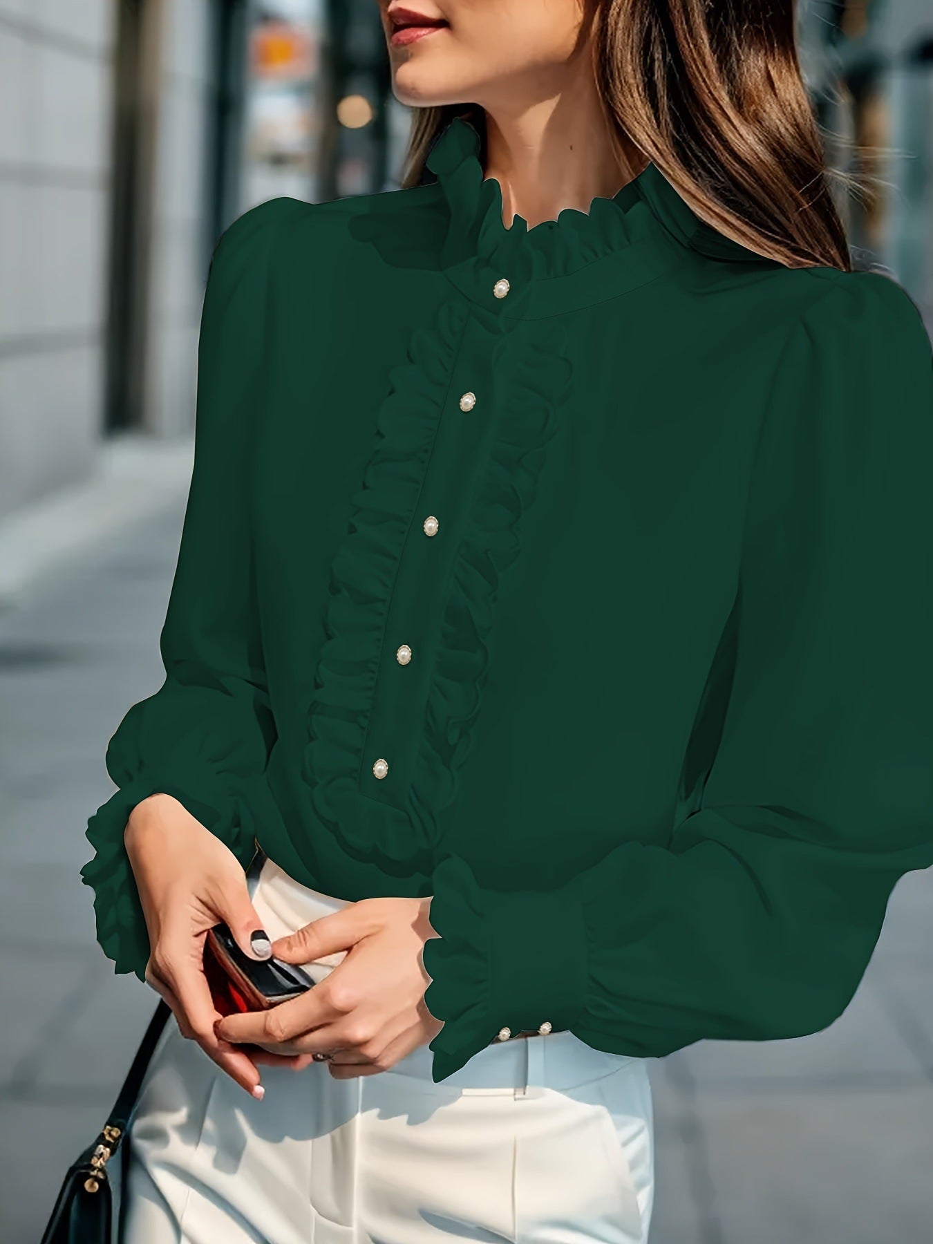 Women's Clothing Shirt Ruffled All-match