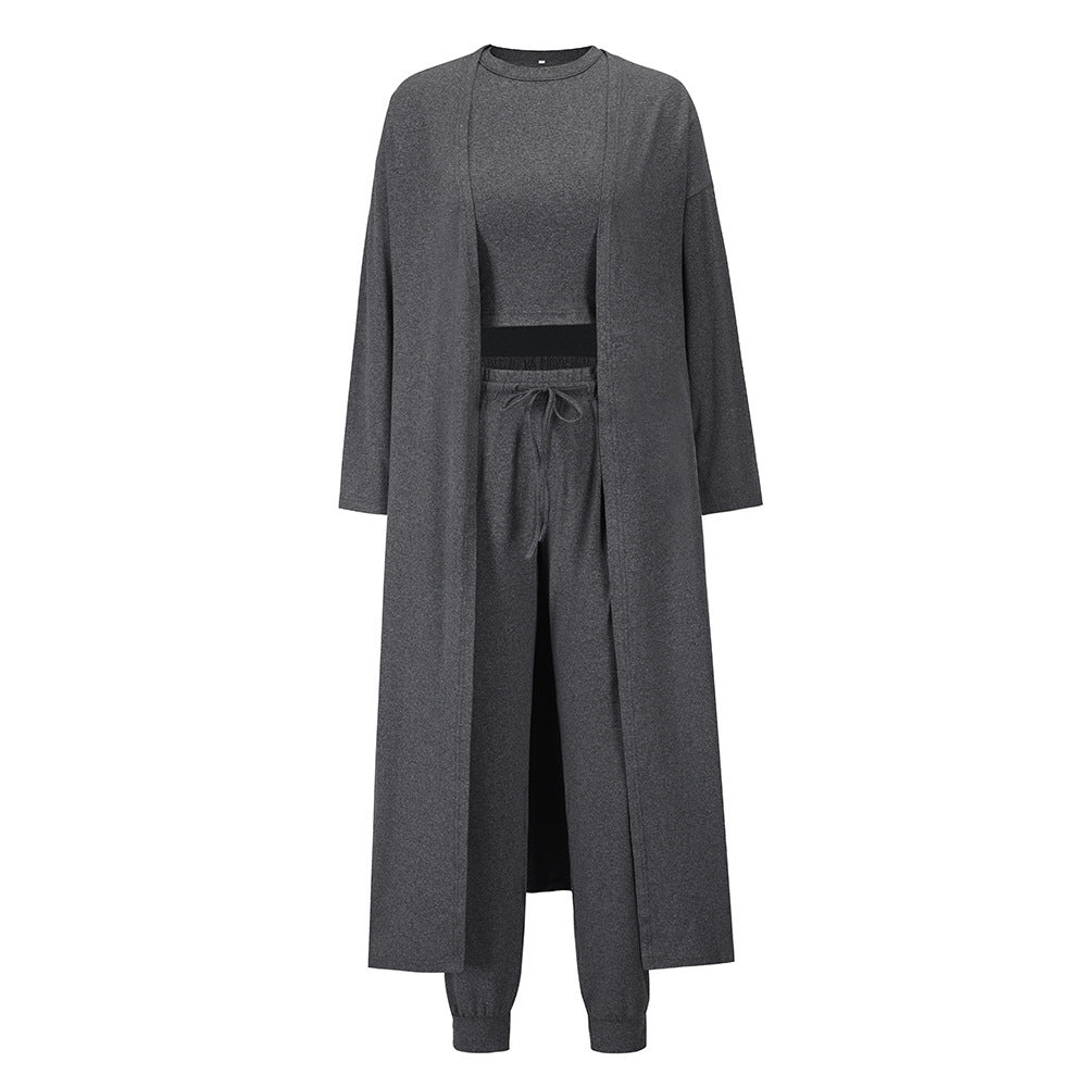 Women's Knitted Slim-fit Vest And Trousers Sports Suit