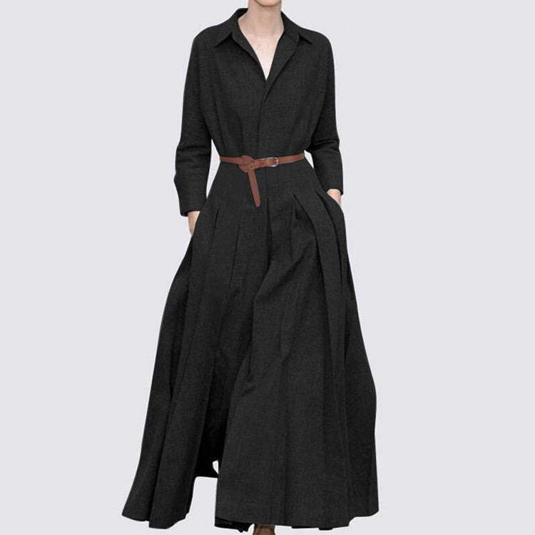 Women's Fashion Casual Solid Color Dress