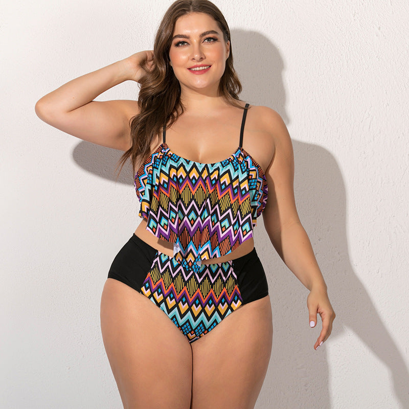 woman plus  split swimsuit