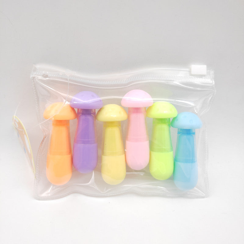 Highlighter Cute Mushroom 6-Color Pack Markers