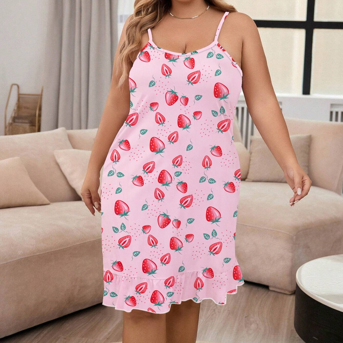 Plus Size Pajamas For Women Round Neck Thin