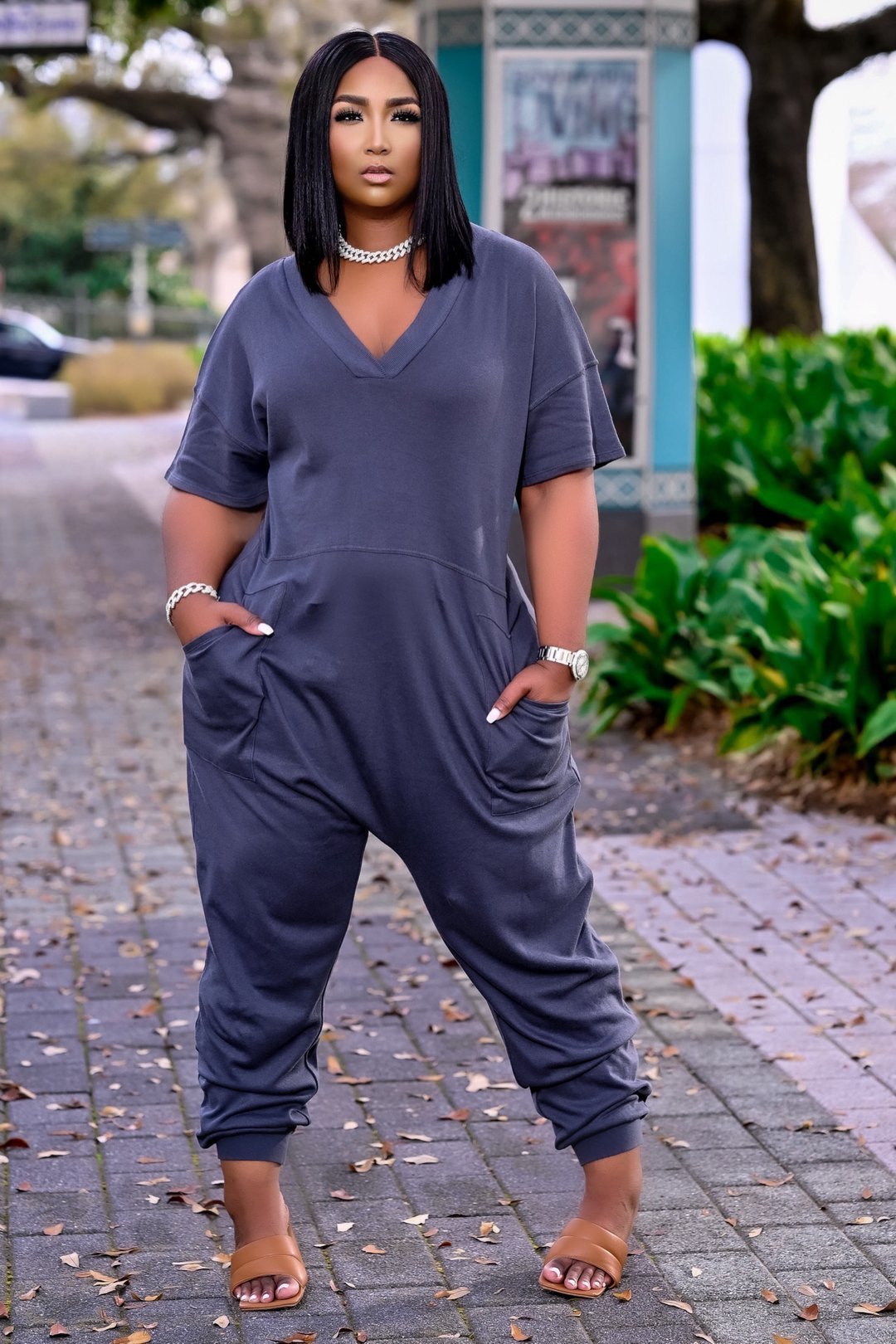 Women's Clothing Solid Color Fashion Casual Street Wear Jumpsuit