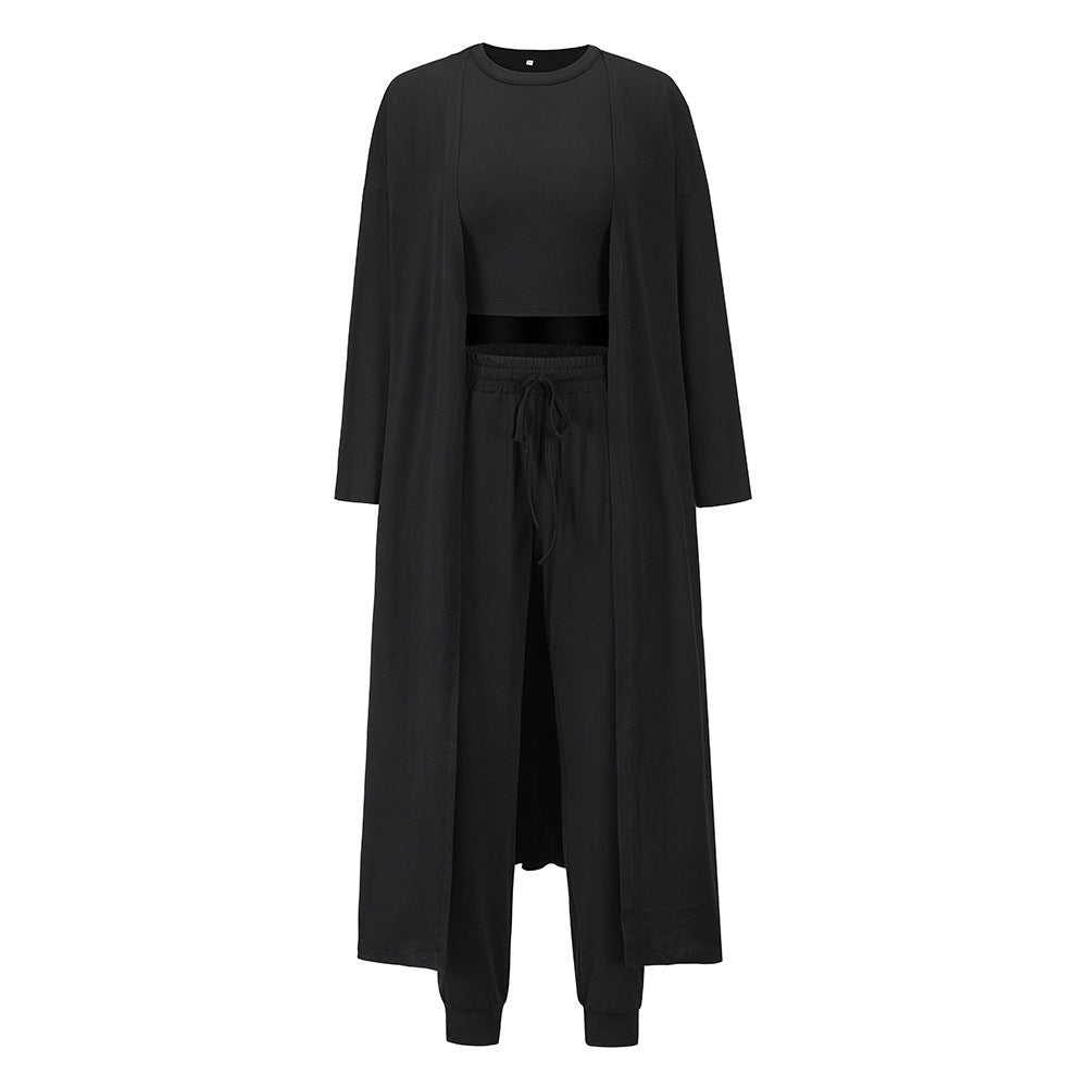 Women's Knitted Slim-fit Vest And Trousers Sports Suit