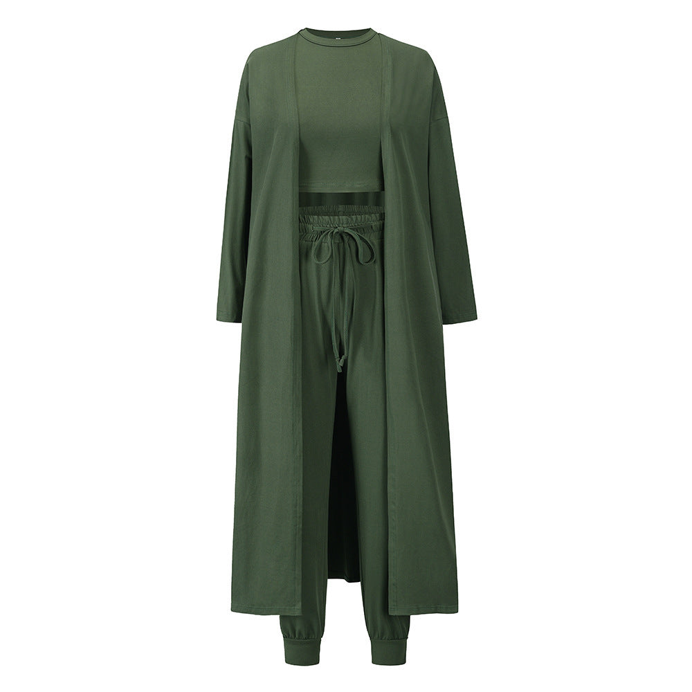 Women's Knitted Slim-fit Vest And Trousers Sports Suit