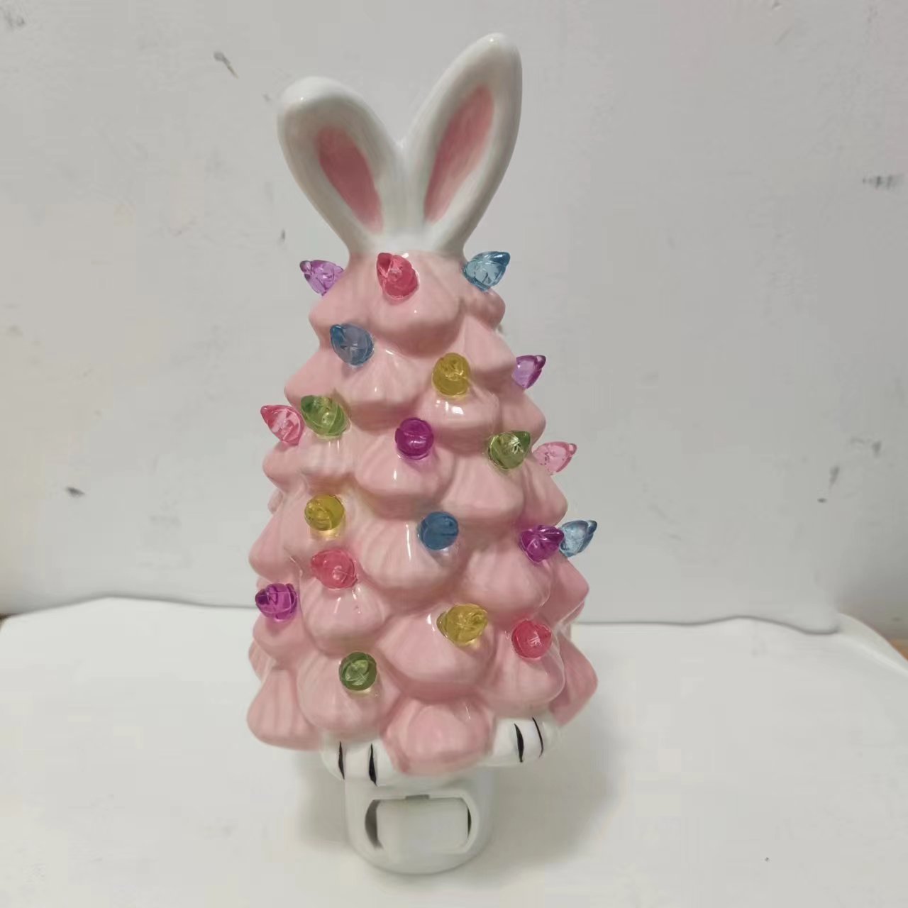 Easter Bunny Shape Ceramic Tree Decorations Spring Easter Bunny Glow Ornaments Easter Bunny