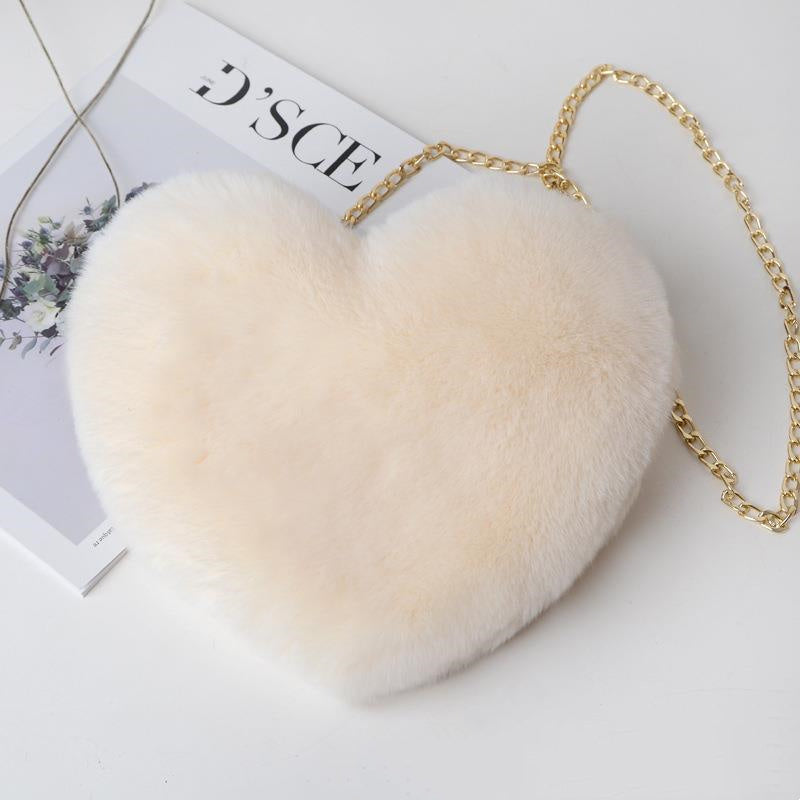 Love Bags For Women Plush Chain Shoulder Bags Heart Bag