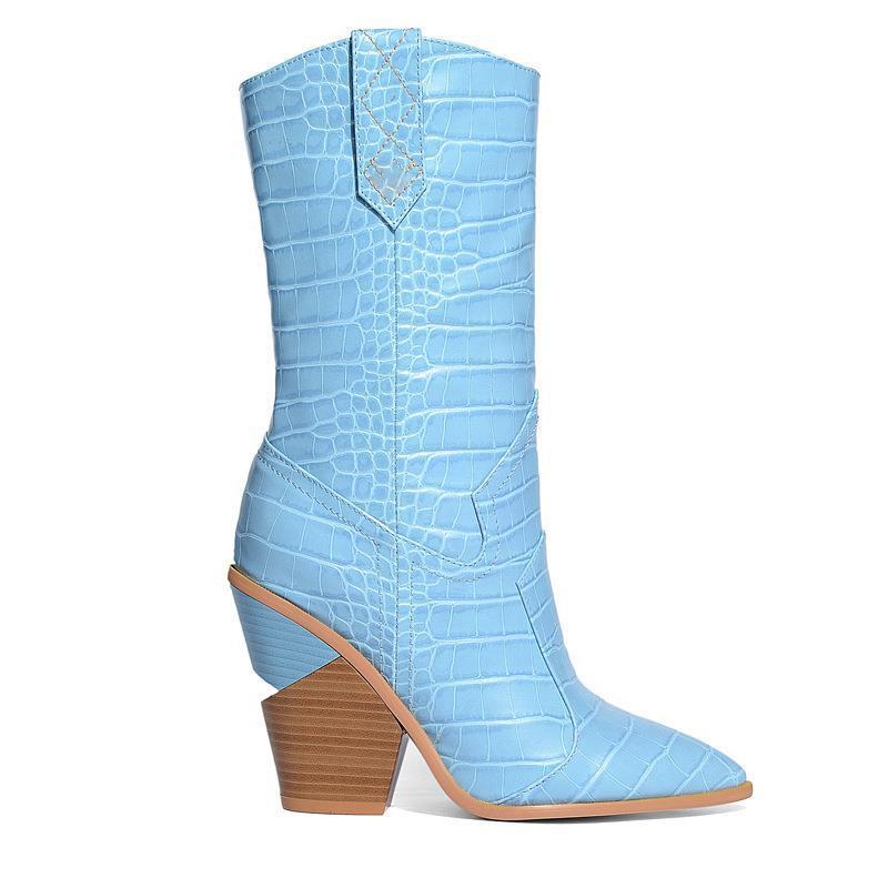 Blue Wedge Women's Boots Plus Size Shoes