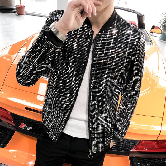 Men's Coat Sequins Plus Size Jacket Clothes